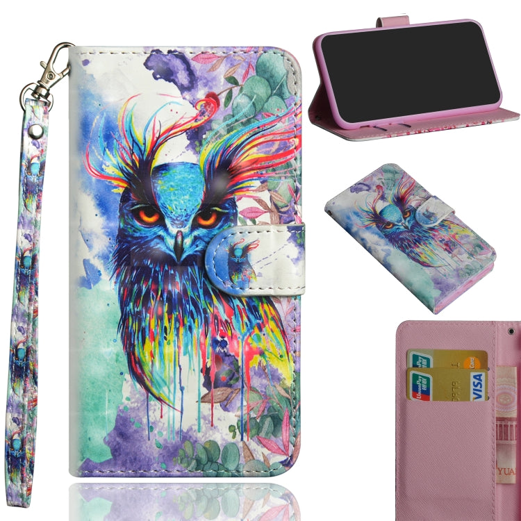 3D Painting Pattern Horizontal Flip TPU + PU Leather Case with Holder & Card Slots & Wallet, For OnePlus 7T