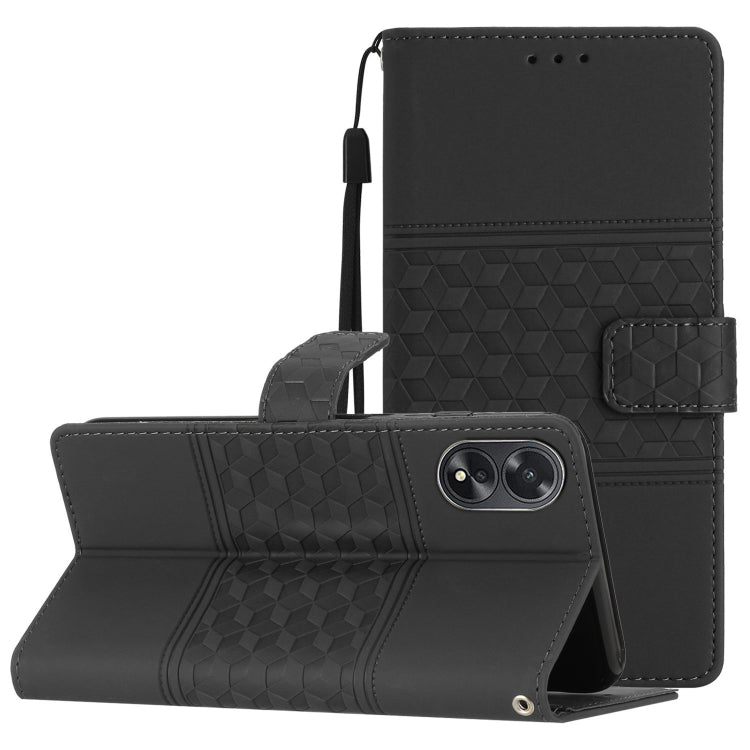 Diamond Embossed Skin Feel Leather Phone Case, For OPPO A98 5G, For OPPO A58, For OPPO A79 5G
