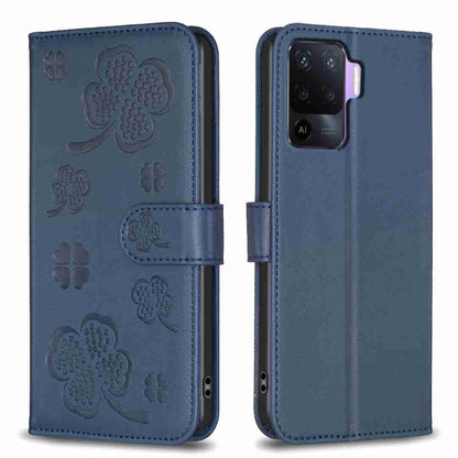 Four-leaf Embossed Leather Phone Case, For OPPO A17, For OPPO A57 4G, For OPPO A96 5G / Reno7 Z, For OPPO A76 5G / A36 4G