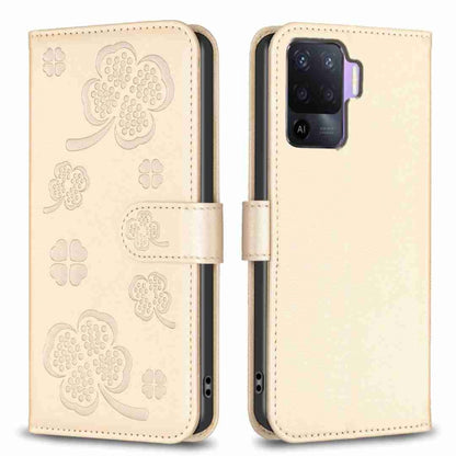 Four-leaf Embossed Leather Phone Case, For OPPO A17, For OPPO A57 4G, For OPPO A96 5G / Reno7 Z, For OPPO A76 5G / A36 4G