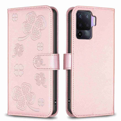 Four-leaf Embossed Leather Phone Case, For OPPO A17, For OPPO A57 4G, For OPPO A96 5G / Reno7 Z, For OPPO A76 5G / A36 4G