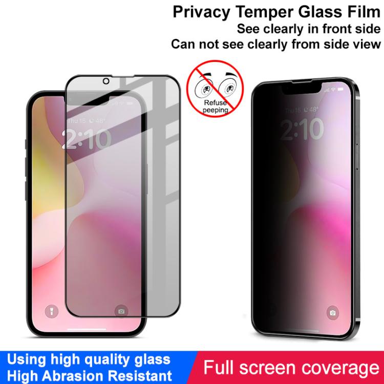 imak HD Full Screen Anti-spy Tempered Glass Protective Film, For iPhone 16e, For iPhone 15 Pro Max, For iPhone 15 Pro, For iPhone 15 Plus, For iPhone 15