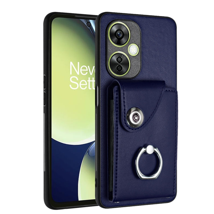 Organ Card Bag Ring Holder PU Phone Case, For OnePlus Nord 4, For OnePlus Nord CE4, For OnePlus Nord CE 3 Lite