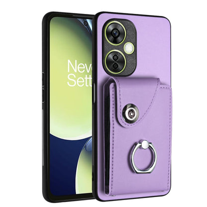 Organ Card Bag Ring Holder PU Phone Case, For OnePlus Nord 4, For OnePlus Nord CE4, For OnePlus Nord CE 3 Lite