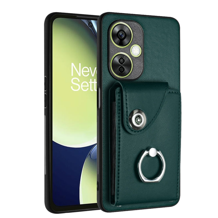Organ Card Bag Ring Holder PU Phone Case, For OnePlus Nord 4, For OnePlus Nord CE4, For OnePlus Nord CE 3 Lite