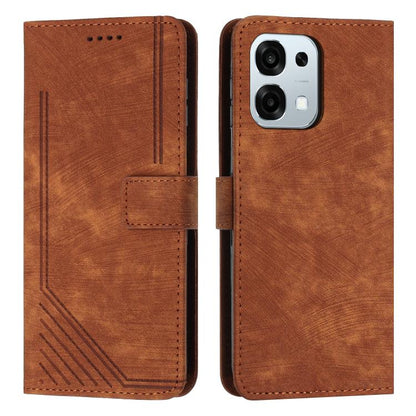 Skin Feel Stripe Pattern Leather Phone Case with Lanyard, For OPPO Reno15 Pro 5G Global, For OPPO Reno15 5G Global, For OPPO F31 5G / A6 Pro Global 5G, For OPPO Reno14 Global / Reno14 F 5G