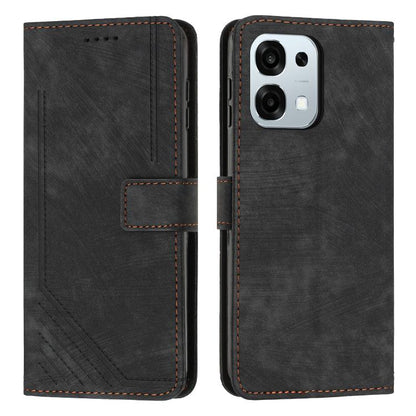 Skin Feel Stripe Pattern Leather Phone Case with Lanyard, For OPPO Reno15 Pro 5G Global, For OPPO Reno15 5G Global, For OPPO F31 5G / A6 Pro Global 5G, For OPPO Reno14 Global / Reno14 F 5G