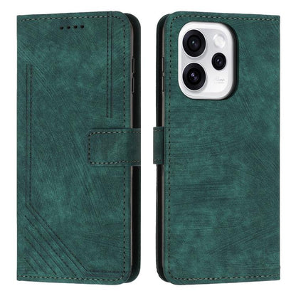 Skin Feel Stripe Pattern Leather Phone Case with Lanyard, For OPPO Reno15 Pro 5G Global, For OPPO Reno15 5G Global, For OPPO F31 5G / A6 Pro Global 5G, For OPPO Reno14 Global / Reno14 F 5G