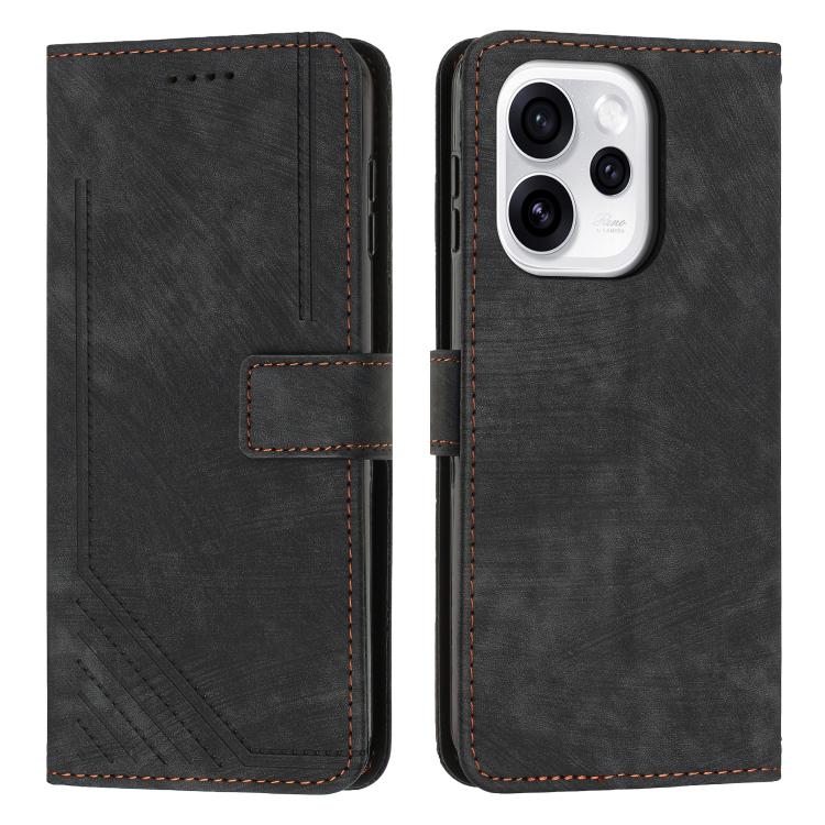 Skin Feel Stripe Pattern Leather Phone Case with Lanyard, For OPPO Reno15 Pro 5G Global, For OPPO Reno15 5G Global, For OPPO F31 5G / A6 Pro Global 5G, For OPPO Reno14 Global / Reno14 F 5G