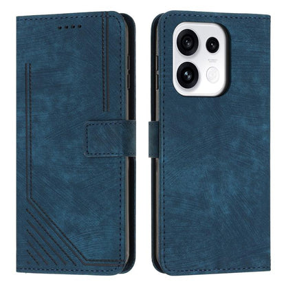 Skin Feel Stripe Pattern Leather Phone Case with Lanyard, For OPPO Reno16 F / Reno16 FS 5G, For OPPO Reno16 / Reno16 Pro 5G Global, For OPPO Reno15 F 5G Global, For OPPO Reno15 Pro Max 5G Global