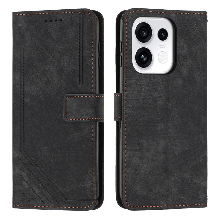 Skin Feel Stripe Pattern Leather Phone Case with Lanyard, For OPPO Reno16 F / Reno16 FS 5G, For OPPO Reno16 / Reno16 Pro 5G Global, For OPPO Reno15 F 5G Global, For OPPO Reno15 Pro Max 5G Global
