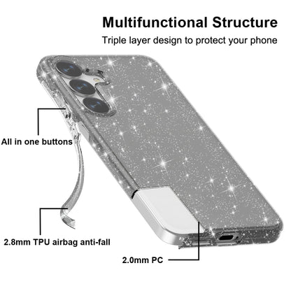 Shockproof Terminator Glitter Powder Phone Case, For Samsung Galaxy S25 5G, For Samsung Galaxy S25+ 5G, For Samsung Galaxy S25 Ultra 5G, For Samsung Galaxy S24 Ultra 5G