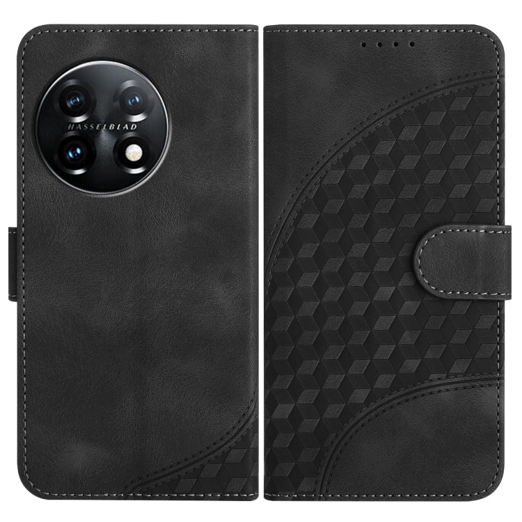 Elephant Head Embossed Phone Leather Case with Lanyard, For OnePlus Ace 2V, For OnePlus 11, For OnePlus 9R 5G