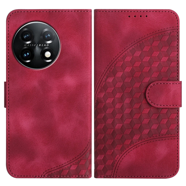 Elephant Head Embossed Phone Leather Case with Lanyard, For OnePlus Ace 2V, For OnePlus 11, For OnePlus 9R 5G