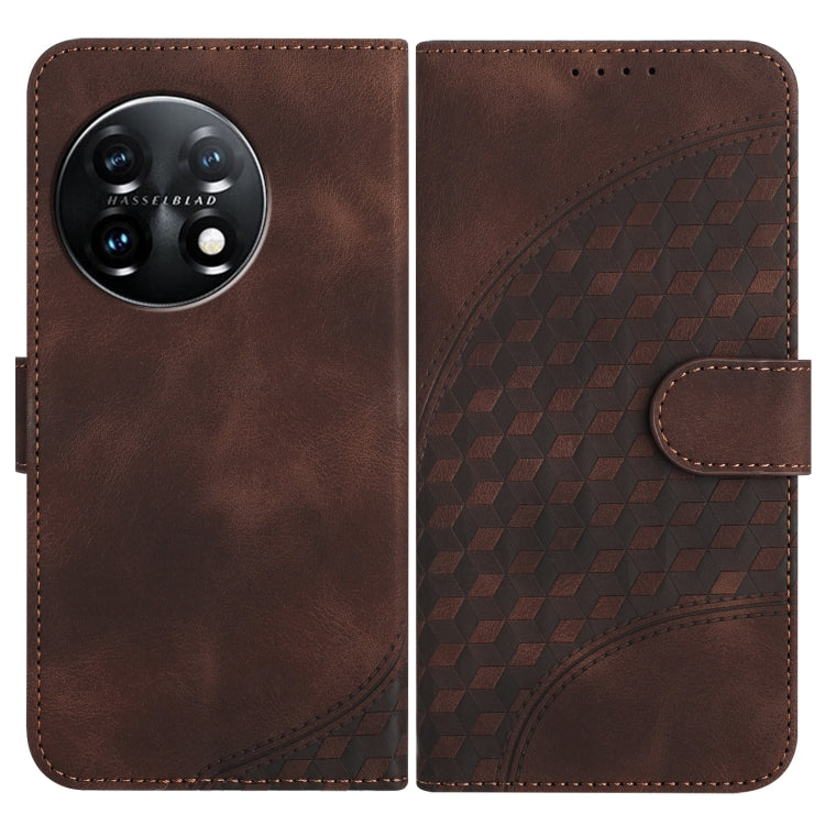 Elephant Head Embossed Phone Leather Case with Lanyard, For OnePlus Ace 2V, For OnePlus 11, For OnePlus 9R 5G