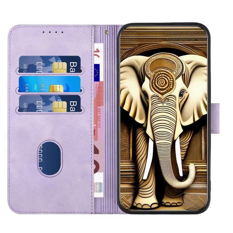 Elephant Head Embossed Phone Leather Case with Lanyard, For OnePlus Ace 2V, For OnePlus 11, For OnePlus 9R 5G