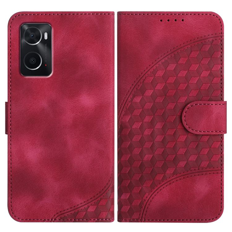 Elephant Head Embossed Phone Leather Case with Lanyard, For OPPO A36 / A76 / A96 / K10 4G, For OPPO A16, For OPPO Reno6 Pro+ 5G