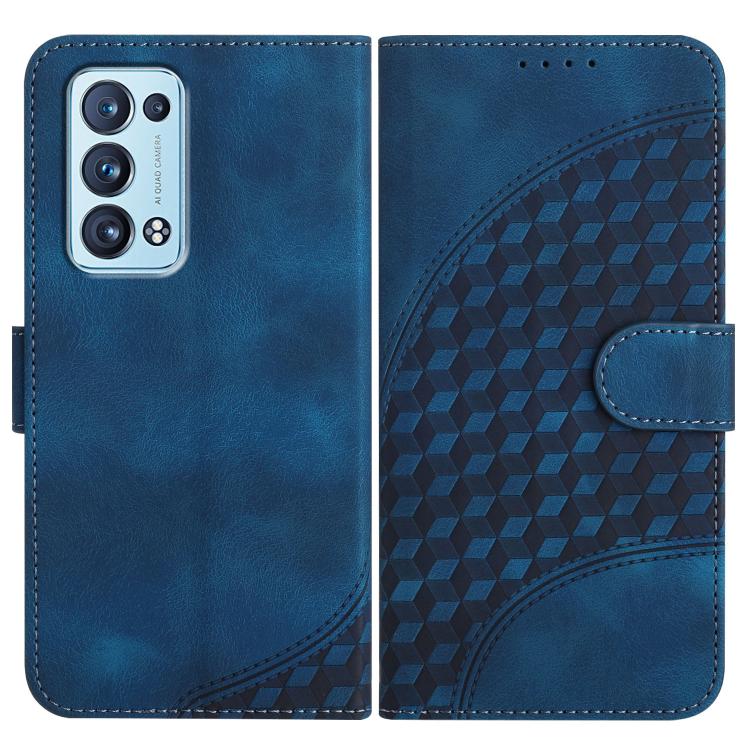 Elephant Head Embossed Phone Leather Case with Lanyard, For OPPO A36 / A76 / A96 / K10 4G, For OPPO A16, For OPPO Reno6 Pro+ 5G