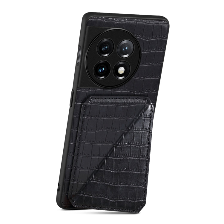 Denior Imitation Crocodile Leather Back Phone Case with Holder, For OPPO K11 / OnePlus Nord CE3 5G, For OPPO K11x 5G / OnePlus Nord CE3 Lite, For OnePlus Ace 2 Pro 5G, For OnePlus Ace 2V / Nord 3 5G