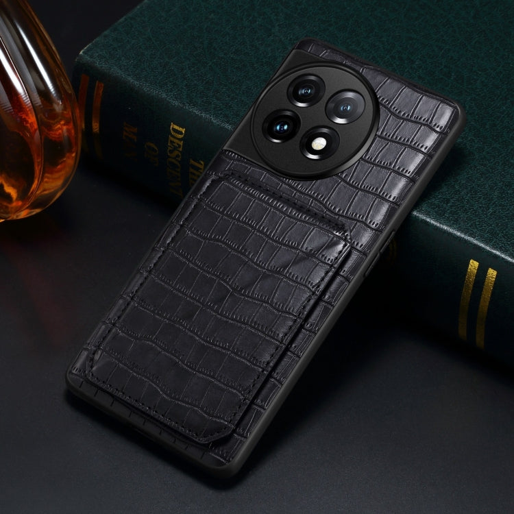 Denior Imitation Crocodile Leather Back Phone Case with Holder, For OPPO K11 / OnePlus Nord CE3 5G, For OPPO K11x 5G / OnePlus Nord CE3 Lite, For OnePlus Ace 2 Pro 5G, For OnePlus Ace 2V / Nord 3 5G
