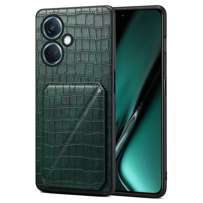 Denior Imitation Crocodile Leather Back Phone Case with Holder, For OPPO K11 / OnePlus Nord CE3 5G, For OPPO K11x 5G / OnePlus Nord CE3 Lite, For OnePlus Ace 2 Pro 5G, For OnePlus Ace 2V / Nord 3 5G