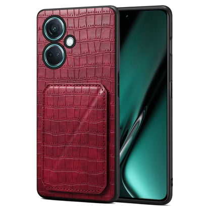 Denior Imitation Crocodile Leather Back Phone Case with Holder, For OPPO K11 / OnePlus Nord CE3 5G, For OPPO K11x 5G / OnePlus Nord CE3 Lite, For OnePlus Ace 2 Pro 5G, For OnePlus Ace 2V / Nord 3 5G