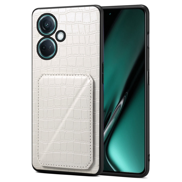 Denior Imitation Crocodile Leather Back Phone Case with Holder, For OPPO K11 / OnePlus Nord CE3 5G, For OPPO K11x 5G / OnePlus Nord CE3 Lite, For OnePlus Ace 2 Pro 5G, For OnePlus Ace 2V / Nord 3 5G