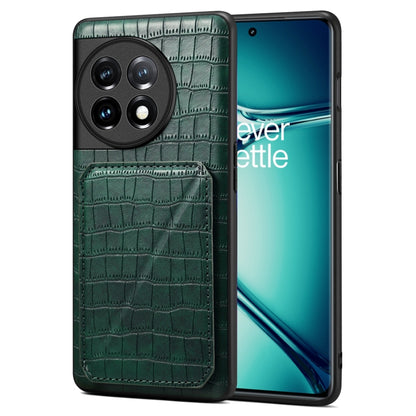 Denior Imitation Crocodile Leather Back Phone Case with Holder, For OPPO K11 / OnePlus Nord CE3 5G, For OPPO K11x 5G / OnePlus Nord CE3 Lite, For OnePlus Ace 2 Pro 5G, For OnePlus Ace 2V / Nord 3 5G