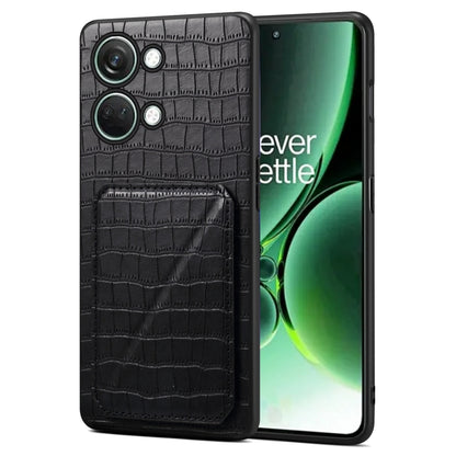 Denior Imitation Crocodile Leather Back Phone Case with Holder, For OPPO K11 / OnePlus Nord CE3 5G, For OPPO K11x 5G / OnePlus Nord CE3 Lite, For OnePlus Ace 2 Pro 5G, For OnePlus Ace 2V / Nord 3 5G