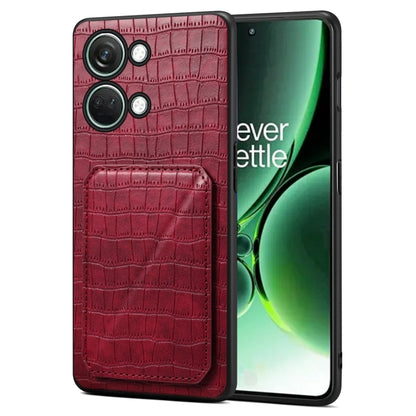 Denior Imitation Crocodile Leather Back Phone Case with Holder, For OPPO K11 / OnePlus Nord CE3 5G, For OPPO K11x 5G / OnePlus Nord CE3 Lite, For OnePlus Ace 2 Pro 5G, For OnePlus Ace 2V / Nord 3 5G