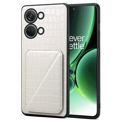 Denior Imitation Crocodile Leather Back Phone Case with Holder, For OPPO K11 / OnePlus Nord CE3 5G, For OPPO K11x 5G / OnePlus Nord CE3 Lite, For OnePlus Ace 2 Pro 5G, For OnePlus Ace 2V / Nord 3 5G