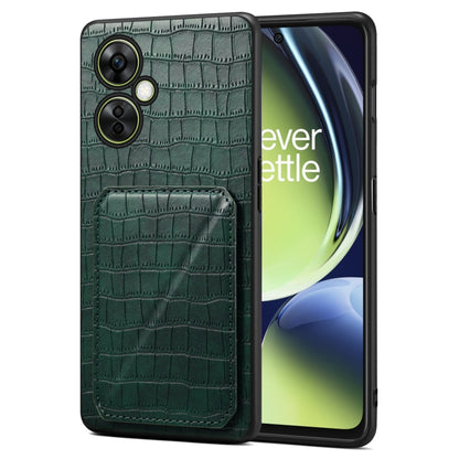 Denior Imitation Crocodile Leather Back Phone Case with Holder, For OPPO K11 / OnePlus Nord CE3 5G, For OPPO K11x 5G / OnePlus Nord CE3 Lite, For OnePlus Ace 2 Pro 5G, For OnePlus Ace 2V / Nord 3 5G