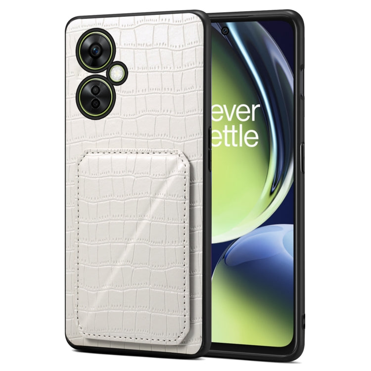 Denior Imitation Crocodile Leather Back Phone Case with Holder, For OPPO K11 / OnePlus Nord CE3 5G, For OPPO K11x 5G / OnePlus Nord CE3 Lite, For OnePlus Ace 2 Pro 5G, For OnePlus Ace 2V / Nord 3 5G