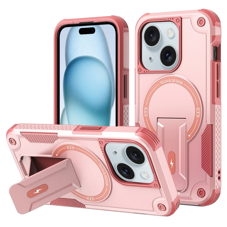 Armor Magsafe Holder PC Hybrid TPU Phone Case, For iPhone 16, For iPhone 15 Pro Max, For iPhone 15 Pro, For iPhone 15 Plus