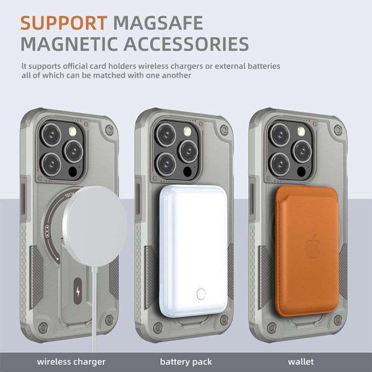 Armor Magsafe Holder PC Hybrid TPU Phone Case, For iPhone 15, For iPhone 14 Plus, For iPhone 14, For iPhone 14 Pro