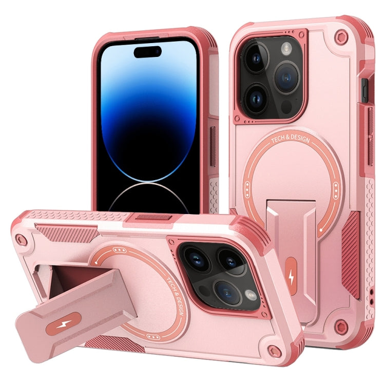 Armor Magsafe Holder PC Hybrid TPU Phone Case, For iPhone 15, For iPhone 14 Plus, For iPhone 14, For iPhone 14 Pro