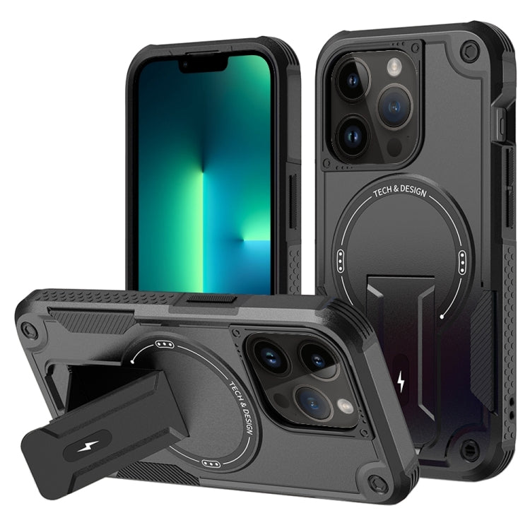 Armor Magsafe Holder PC Hybrid TPU Phone Case, For iPhone 14 Pro Max, For iPhone 13 Pro Max, For iPhone 13 Pro, For iPhone 13