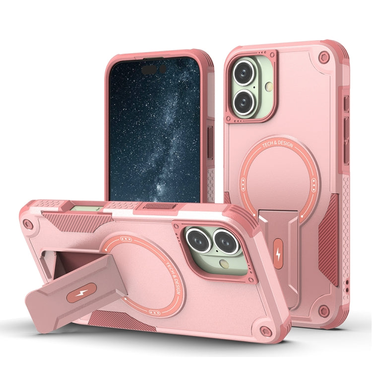 Armor Magsafe Holder PC Hybrid TPU Phone Case, For iPhone 16e, For iPhone 16 Pro Max, For iPhone 16 Pro, For iPhone 16 Plus