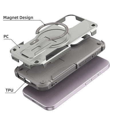 Armor Magsafe Holder PC Hybrid TPU Phone Case, For iPhone 16, For iPhone 15 Pro Max, For iPhone 15 Pro, For iPhone 15 Plus