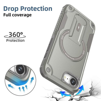 Armor Magsafe Holder PC Hybrid TPU Phone Case, For iPhone 16e, For iPhone 16 Pro Max, For iPhone 16 Pro, For iPhone 16 Plus