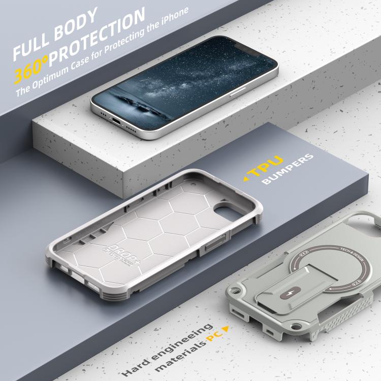 Armor Magsafe Holder PC Hybrid TPU Phone Case, For iPhone 16e, For iPhone 16 Pro Max, For iPhone 16 Pro, For iPhone 16 Plus