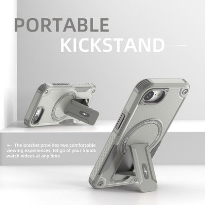 Armor Magsafe Holder PC Hybrid TPU Phone Case, For iPhone 16e, For iPhone 16 Pro Max, For iPhone 16 Pro, For iPhone 16 Plus