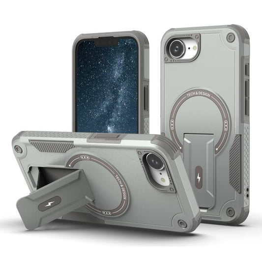 Armor Magsafe Holder PC Hybrid TPU Phone Case, For iPhone 16e, For iPhone 16 Pro Max, For iPhone 16 Pro, For iPhone 16 Plus