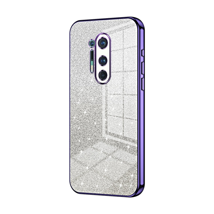 Gradient Glitter Powder Electroplated Phone Case, For OnePlus 8 Pro, For OnePlus 8