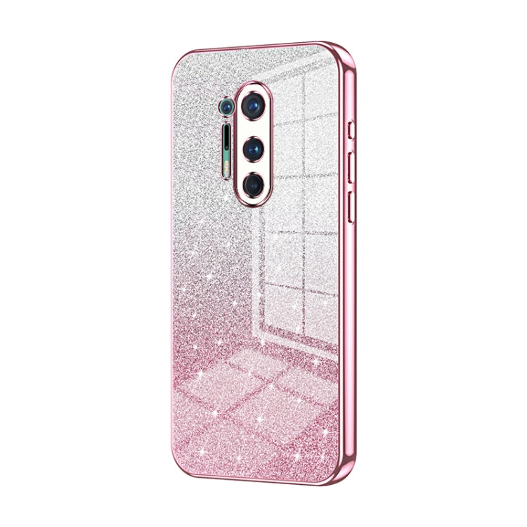 Gradient Glitter Powder Electroplated Phone Case, For OnePlus 8 Pro, For OnePlus 8