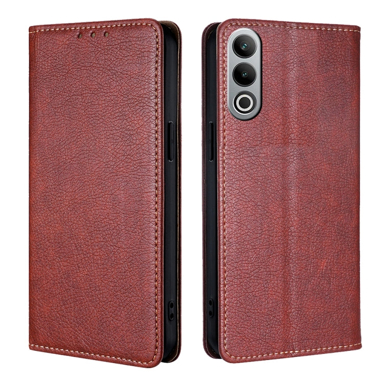Gloss Oil Solid Color Magnetic Leather Phone Case, For OnePlus Nord CE4