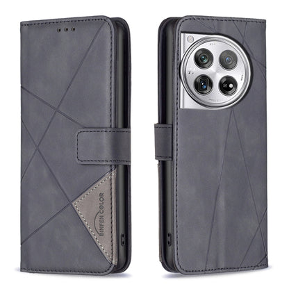 BF05 Magnetic Buckle Rhombus Texture Leather Phone Case, For OnePlus 12 5G