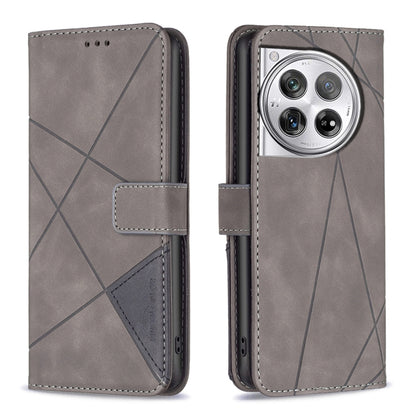 BF05 Magnetic Buckle Rhombus Texture Leather Phone Case, For OnePlus 12 5G