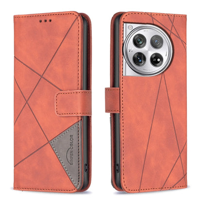 BF05 Magnetic Buckle Rhombus Texture Leather Phone Case, For OnePlus 12 5G