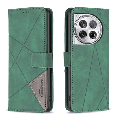 BF05 Magnetic Buckle Rhombus Texture Leather Phone Case, For OnePlus 12 5G